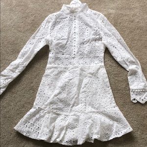 White crochet/eyelet dress.